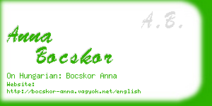 anna bocskor business card